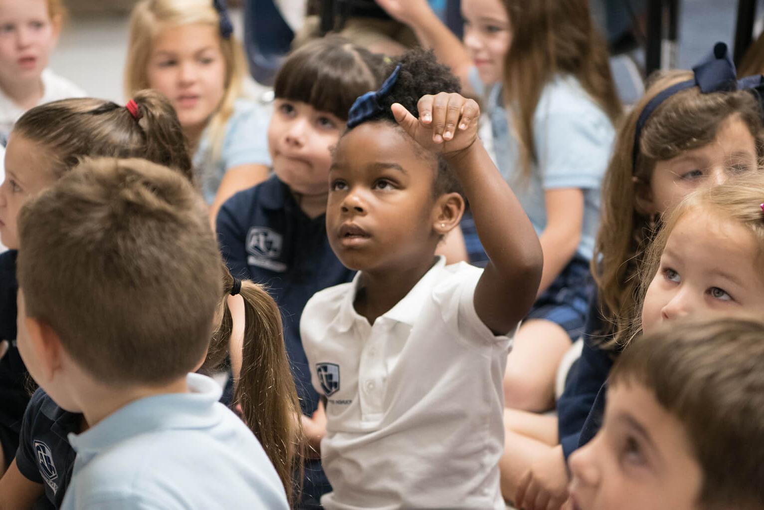 Kid raising hand